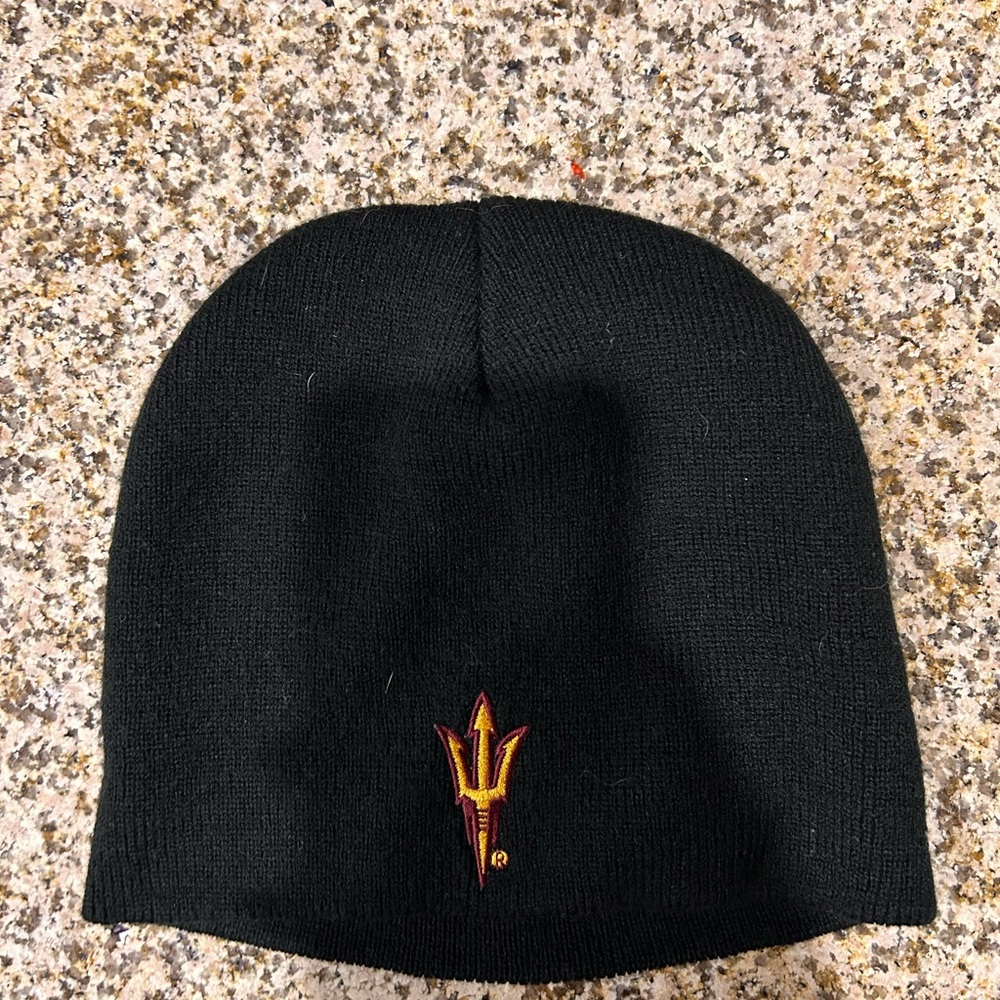 Arizona State University ASU Black Beanie Sundevils pitch fork
